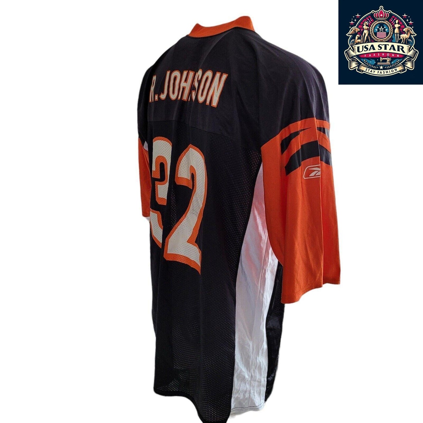 Denver Broncos Jersey R. Johnson #32 - Authentic NFL Reebok XL Game Day Apparel for Fans - USASTARFASHION