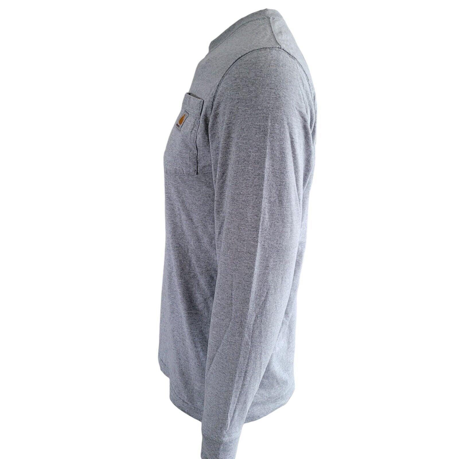 Carhartt Gray Long Sleeve Shirt - Size S Original Fit - 90% Cotton Blend - Signature Logo-USASTARFASHION