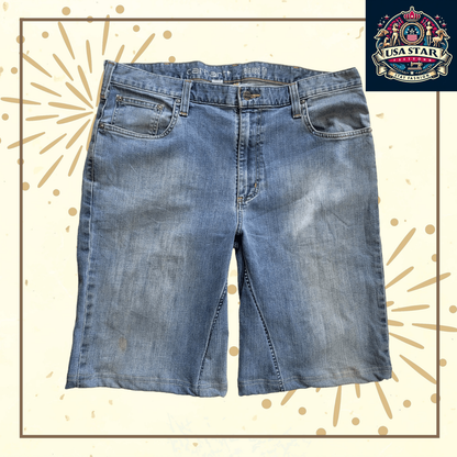 Carhartt Denim Jorts W38 - Vintage Blue, Relaxed Fit, Durable Cotton for Summer Adventures - USASTARFASHION