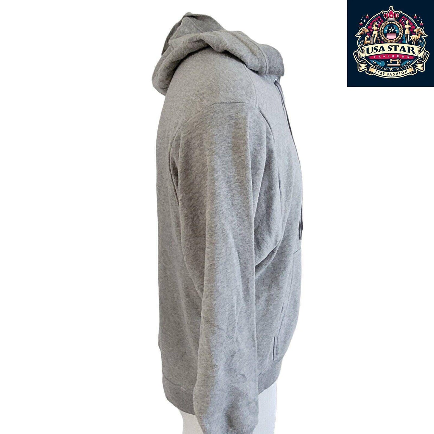 Nike Men's Hoodie, Small Grey with Adjustable Drawstring, Front Pocket, Stylish & Comfortable - USASTARFASHION