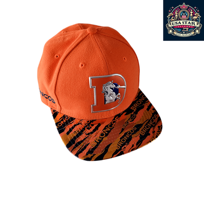 Denver Broncos Snapback Hat 9Fifty Adjustable Flat Brim Cap in Vibrant Orange for Fans - USASTARFASHION