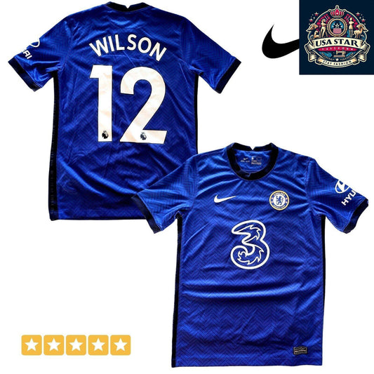 Chelsea FC Youth Home Jersey 2020/21 - Nike Dri-FIT - Personalized WILSON #12, Size L - USASTARFASHION