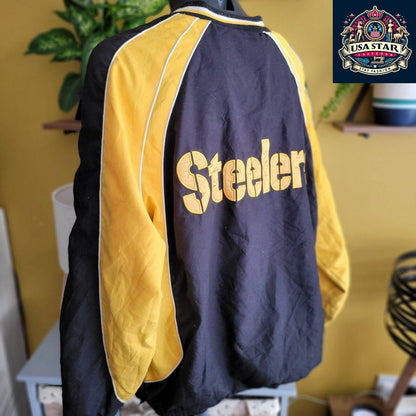 NFL Pittsburgh Steelers Jacket Size XL/TG - Authentic Black & Gold Team Design, Grade A Quality - USASTARFASHION