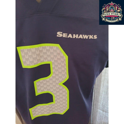 Seattle Seahawks Youth Jersey XL (18-20) - Wilson #3, Breathable Fabric, Grade A Condition - USASTARFASHION