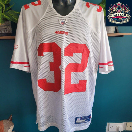 Reebok San Francisco 49ers Jersey #32 Lewis - Authentic NFL Shirt, Comfortable and Durable Design - USASTARFASHION