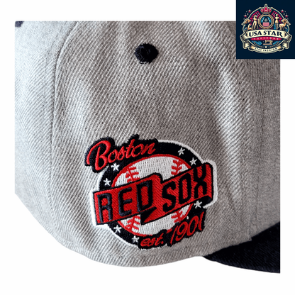 Boston Red Sox Fitted Cap 59FIFTY - Grey/Black, Size 7 1/4 (57.7cm), Premium Comfort & Style - USASTARFASHION