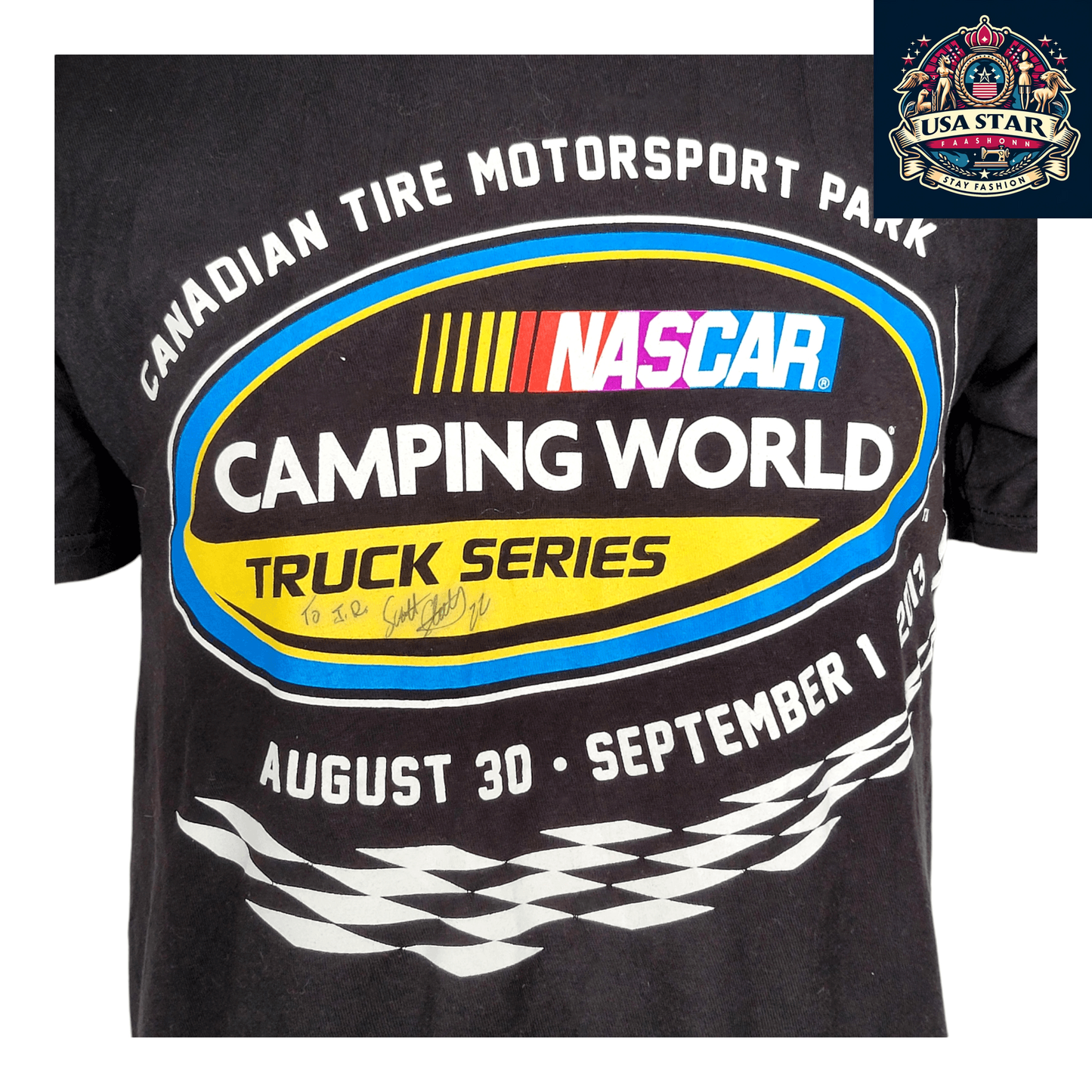 NASCAR Camping World Truck Series T-Shirt M Black Signed by Scott Speed 2013 Racing Collectible - USASTARFASHION