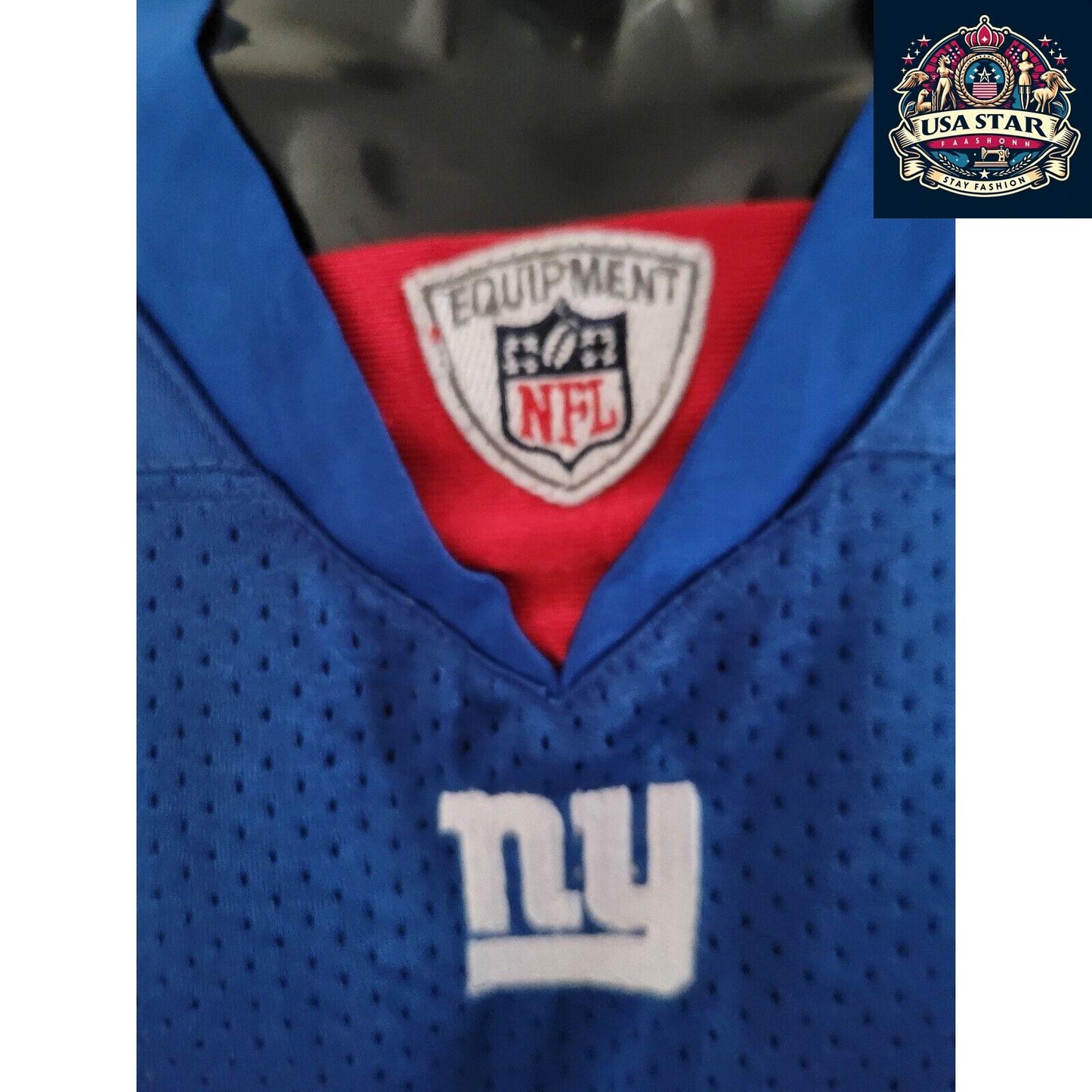 Hakeem Nicks New York Giants Jersey Reebok Size 48 M Vintage Blue Red Authentic Merchandise - USASTARFASHION