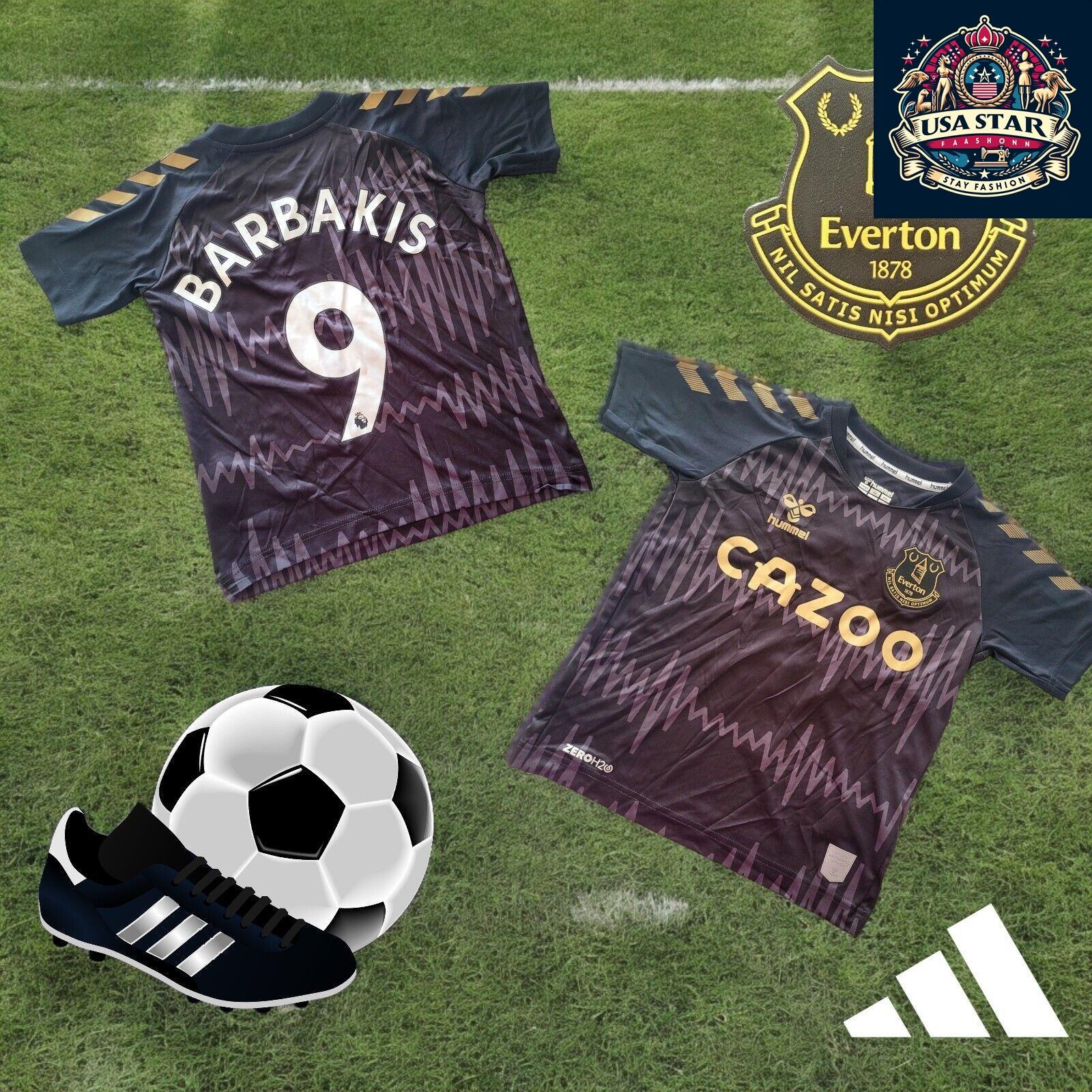 Hummel Everton Away Jersey 6 Years - Barbakis #9 - Dark Purple - Youth Soccer Apparel - USASTARFASHION