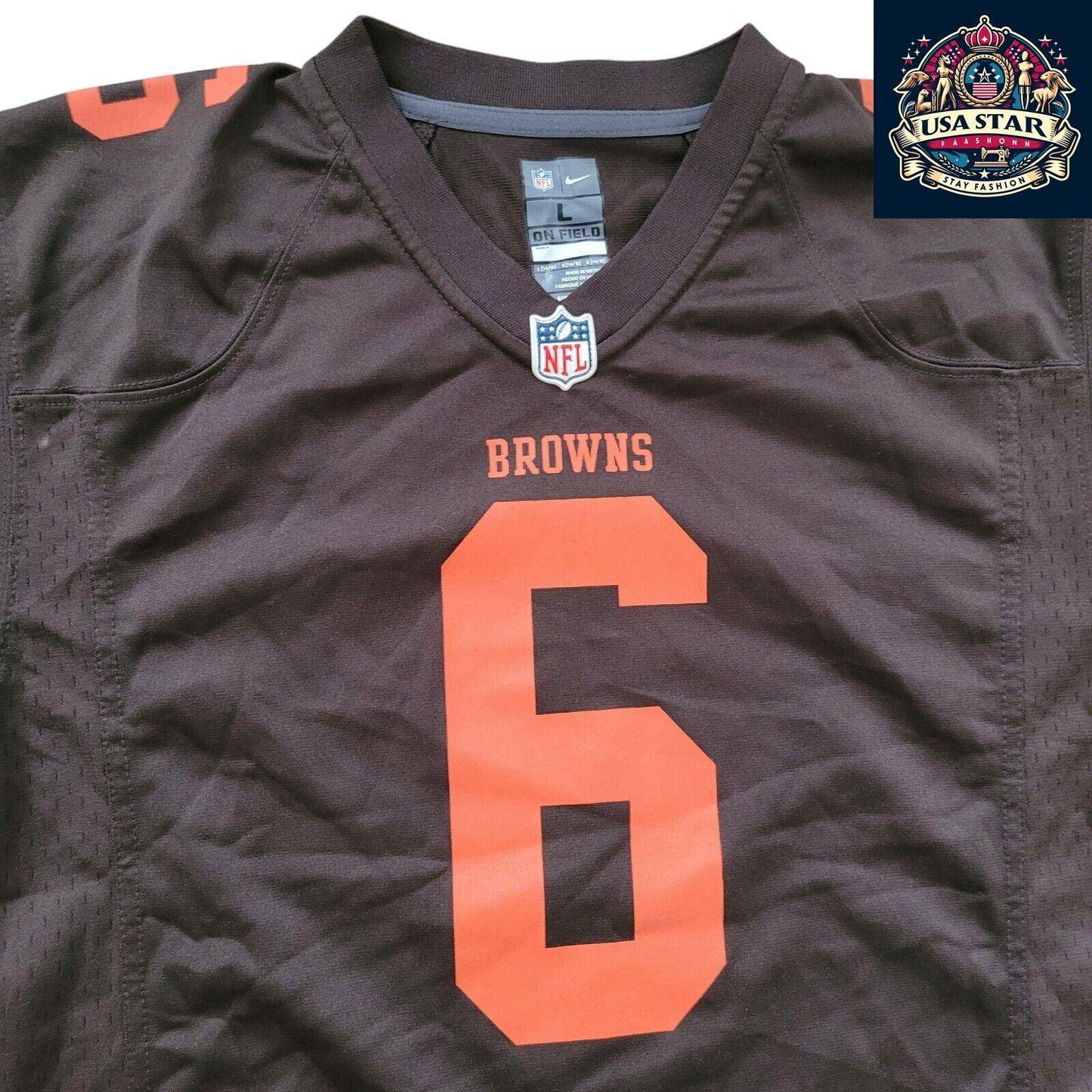 Cleveland Browns Jersey Youth Large Featuring Mayfield 6 - Durable, Comfortable & Stylish - USASTARFASHION