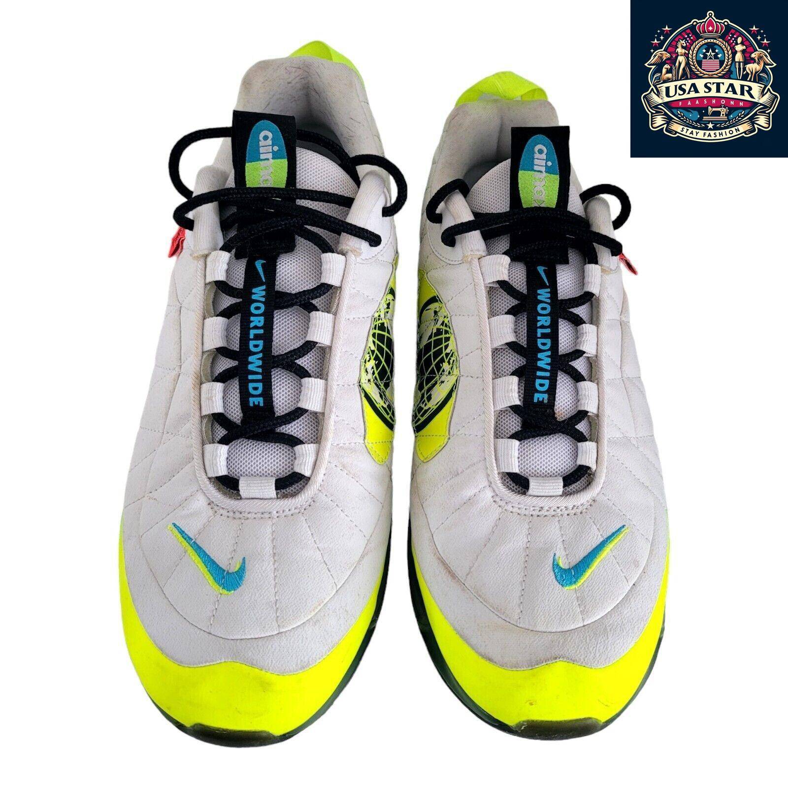 Nike MX 720 Air Max Shoes Unisex White Lime Green Size 10 UK With Air Cushioning & Breathable Design USASTARFASHION