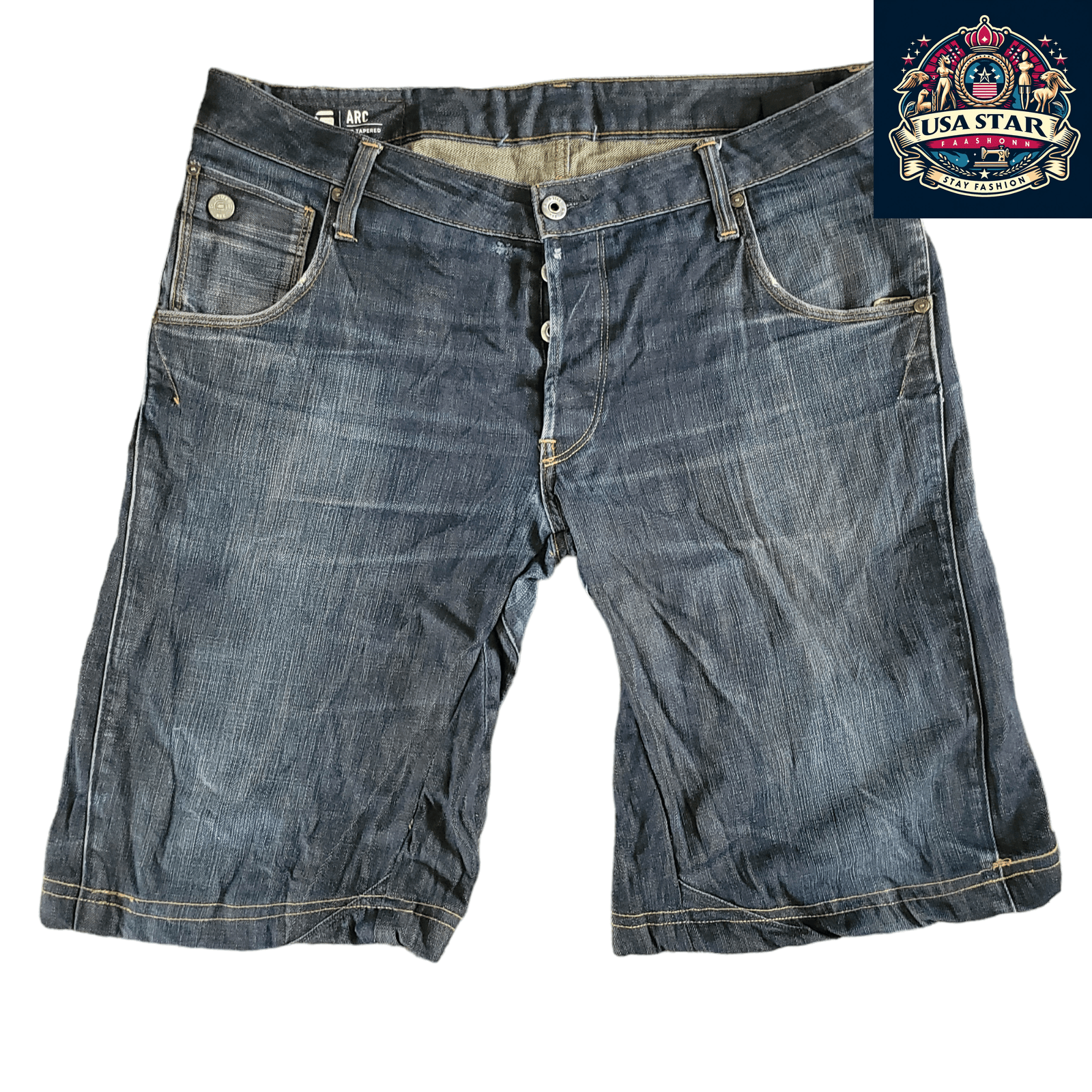 G-Star RAW Jorts W32 - 3D Tapered Denim Design, Reworked Sustainable Workwear, Comfortable Fit USASTARFASHION