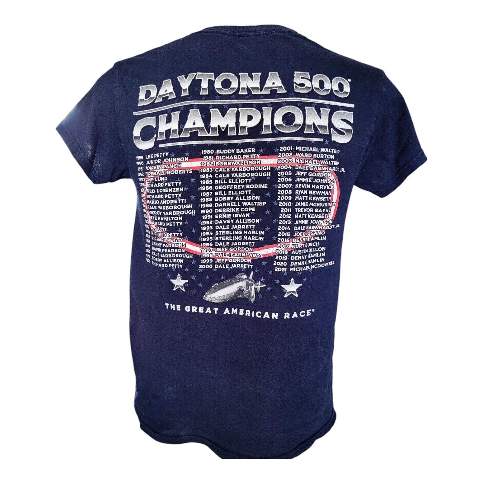 NASCAR Daytona 500 Champions T-Shirt 1959-2021 Graphic, Small, 100% Cotton