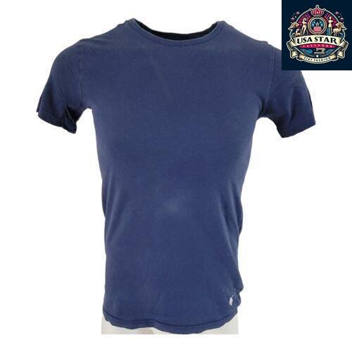 Polo Ralph Lauren T-Shirt Navy Blue Round Neck Size S, Classic Design, Comfortable Fit - USASTARFASHION