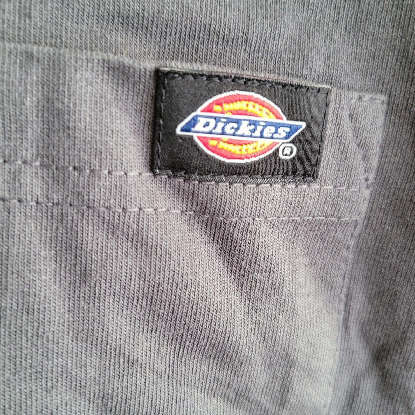 Dickies Men's XL Long-Sleeve Shirt: 100% Cotton, Classic Logo, Gray - Timeless Style & Comfort-USASTARFASHION