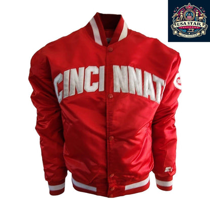 Vintage Cincinnati Reds Jacket by Starter Diamond Collection, Men's L (Fits Like M), Snap Closure - USASTARFASHION