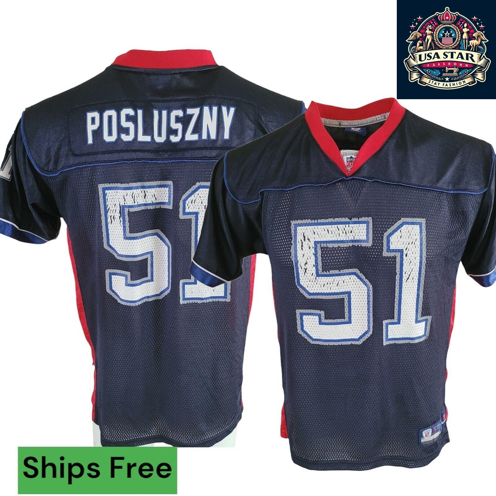 Reebok Buffalo Bills Paul Posluszny #51 NFL Jersey Shirt Youth XL (18-20) Adult S, Vintage Style - USASTARFASHION