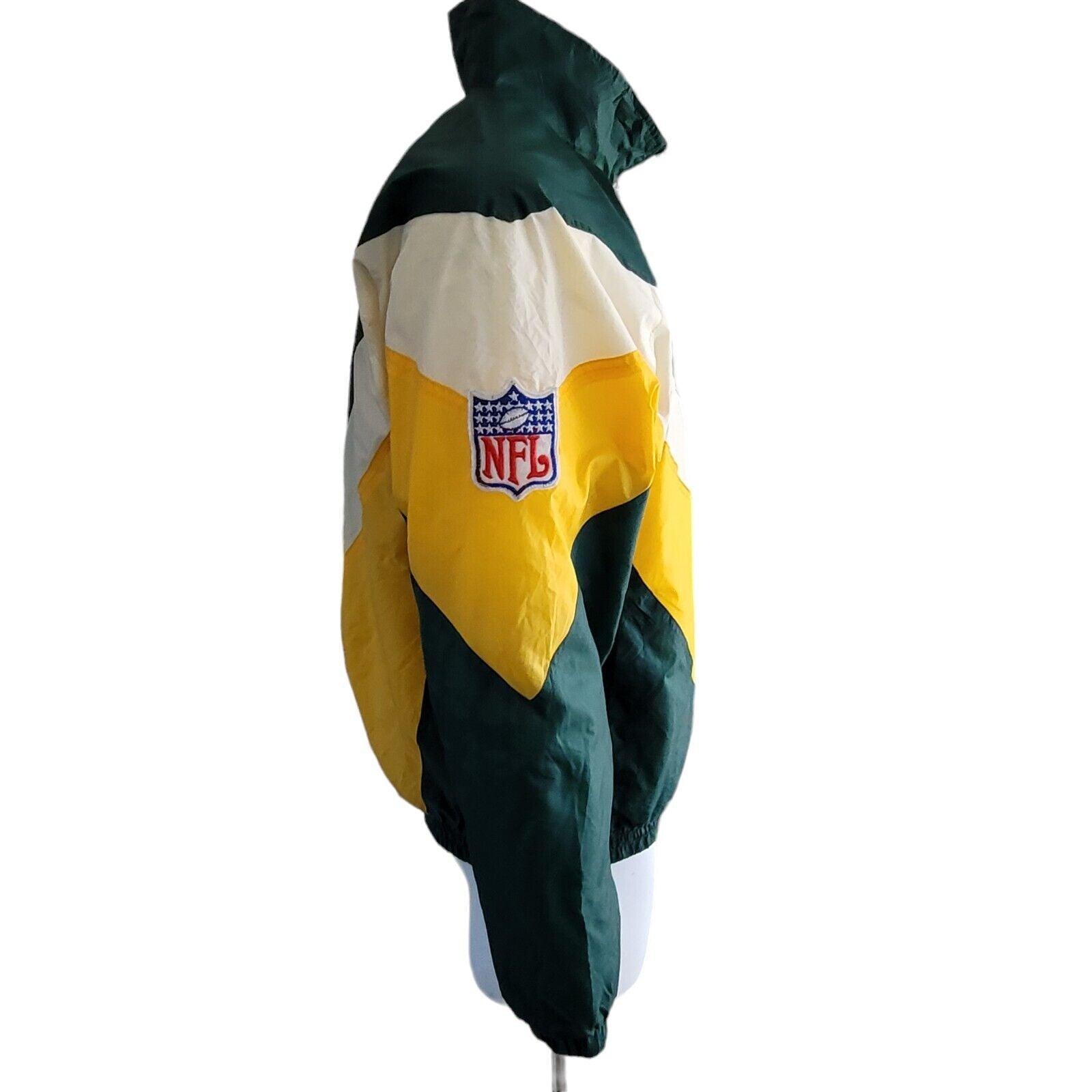 NFL PRO LINE Green Bay Packers Track Jacket Men's Size L Windproof Waterproof-USASTARFASHION