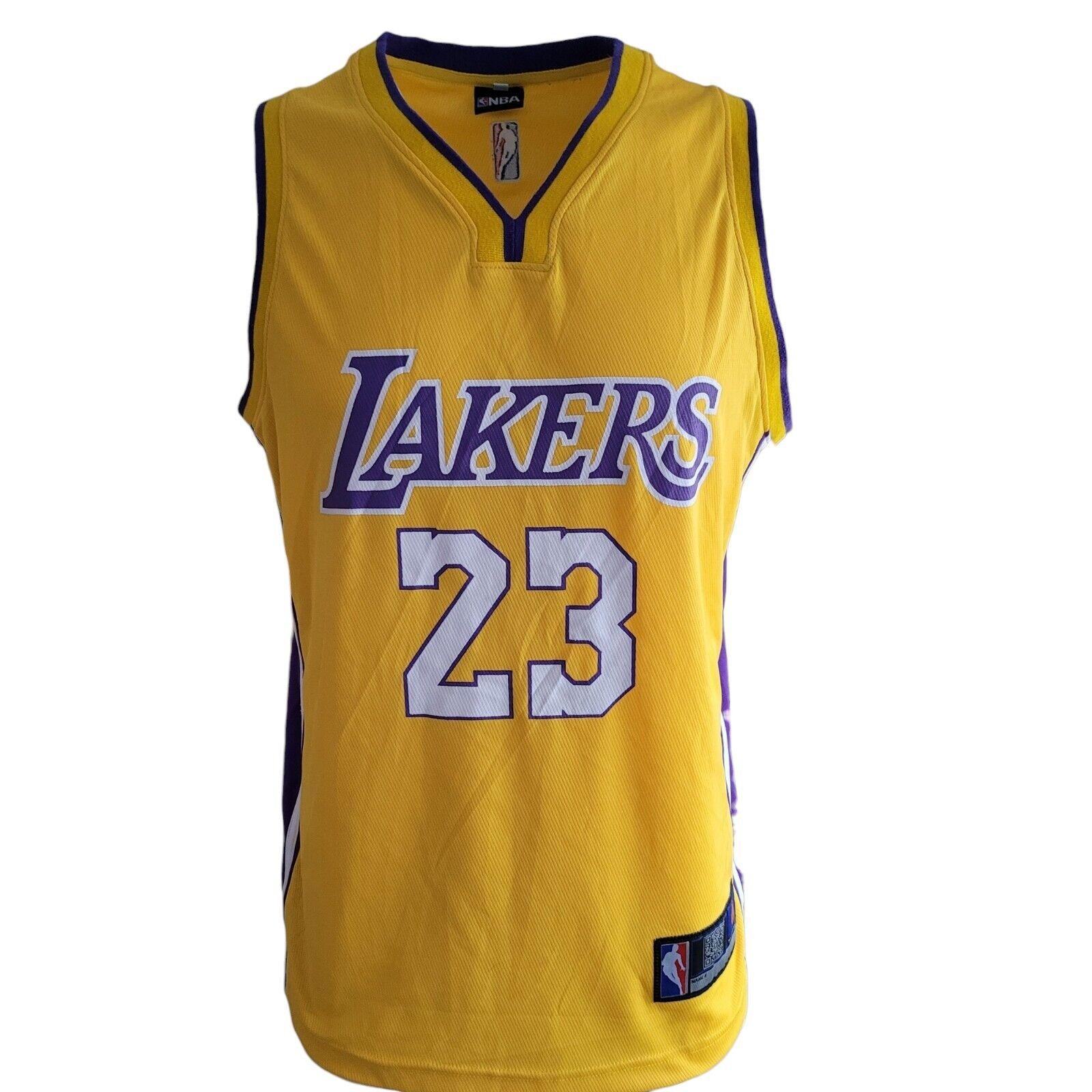 LeBron James #23 Lakers Retro Basketball Jersey Youth 2XL Yellow-USASTARFASHION