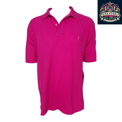 Ralph Lauren Pink Polo Shirt for Men XLT Tall Classic Fit Short Sleeve 100% Cotton Comfort - USASTARFASHION