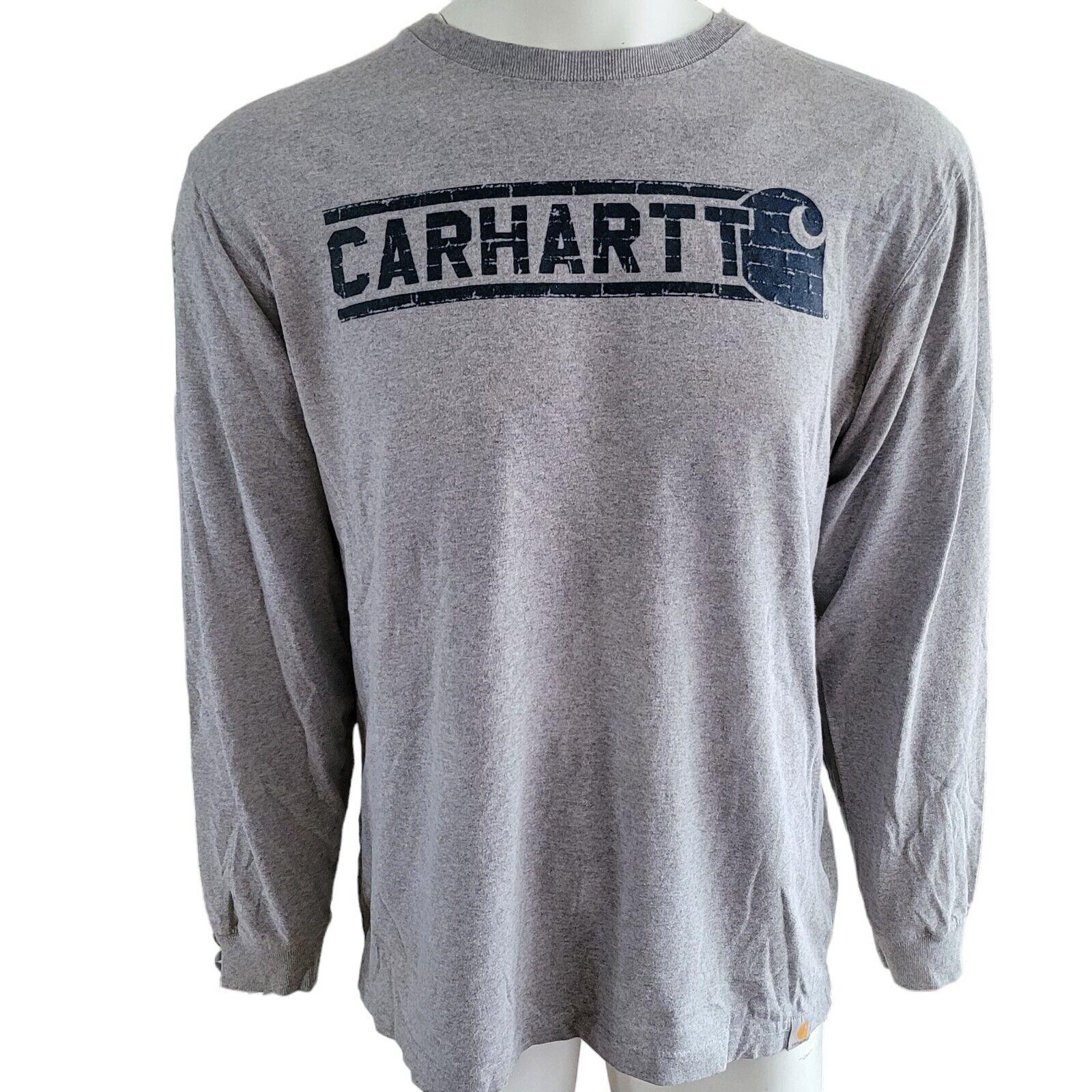 Carhartt 90/10 Cotton-Poly Gray Long Sleeve Tee | Size M-USASTARFASHION