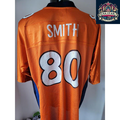 Reebok Broncos Jersey #80 Smith NFL Sz XL - Comfortable, Moisture-Wicking Fabric, Unisex Fit - USASTARFASHION