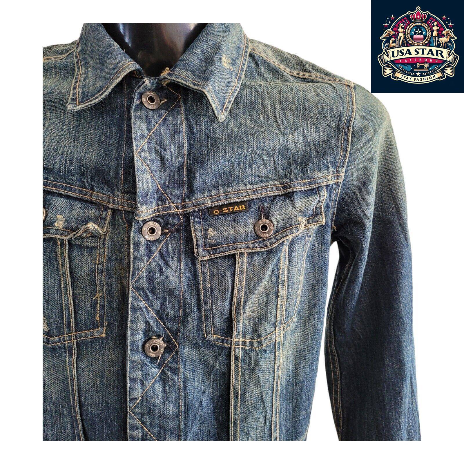 G-Star Women's Denim Jacket Size M - Chic 100% Cotton, Durable, Versatile Style - USASTARFASHION