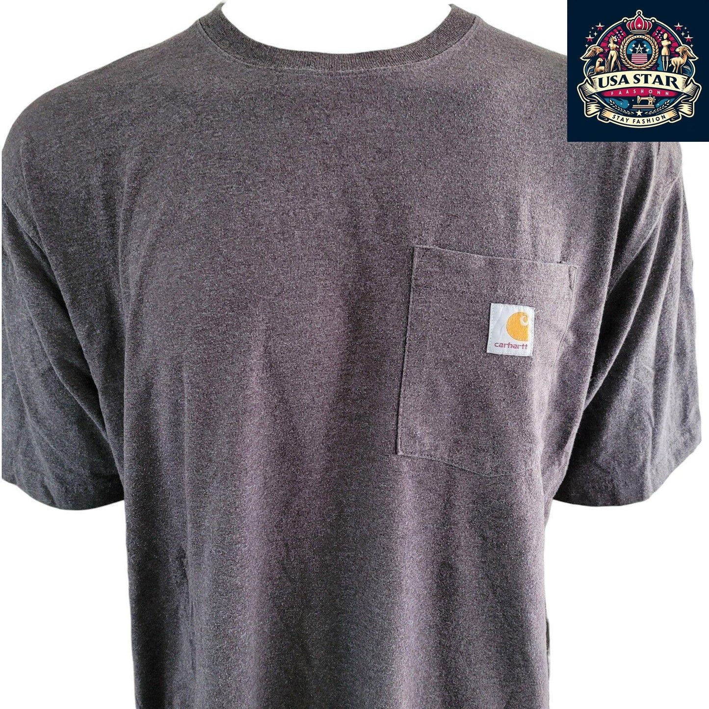 Carhartt Force Dark Brown Short Sleeve Shirt XL | Durable 60% Polyester 40% Cotton Fabric - USASTARFASHION