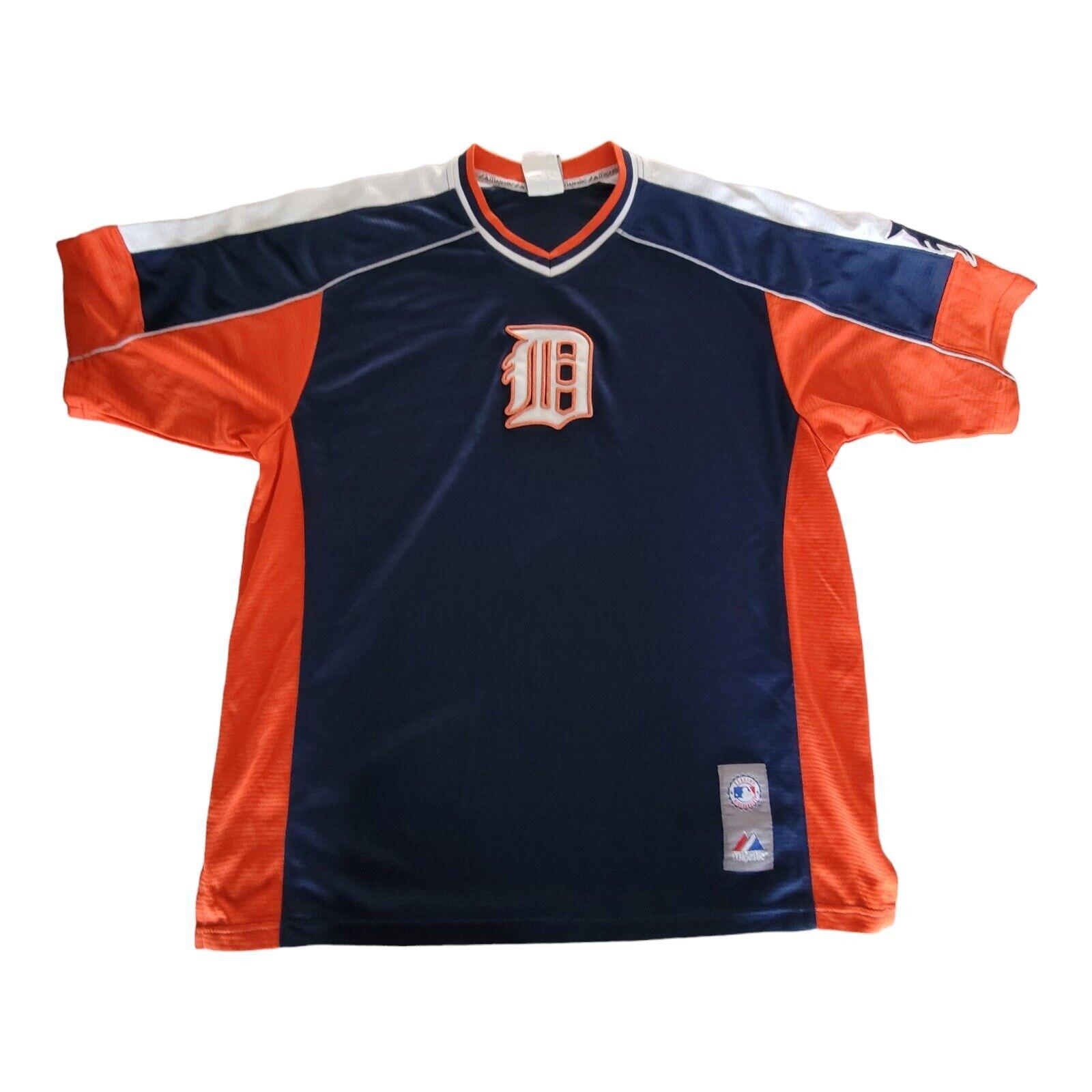 MLB Authentic Majestic Detroit Tigers Baseball Jersey - Size M - Navy/Orange - Genuine MLB Collection-USASTARFASHION