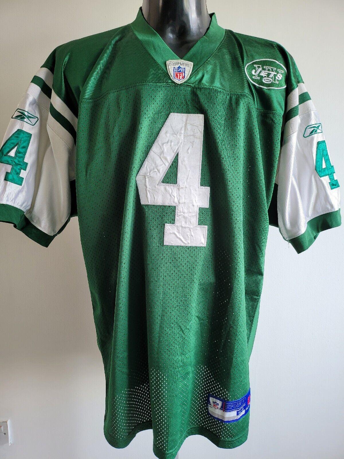 BRETT FARVE #4 NEW YORK JETS REEBOK XL STITCHED JERSEY-USASTARFASHION