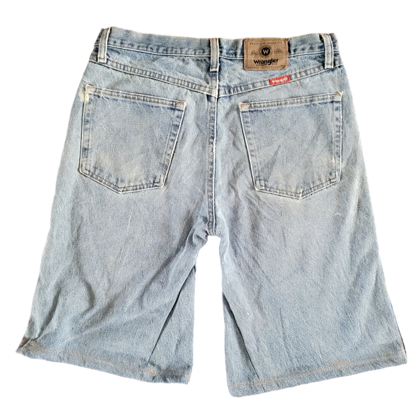 Wrangler Jorts, W33 , Medium Blue Denim, Ideal for Workwear and Activities-USASTARFASHION