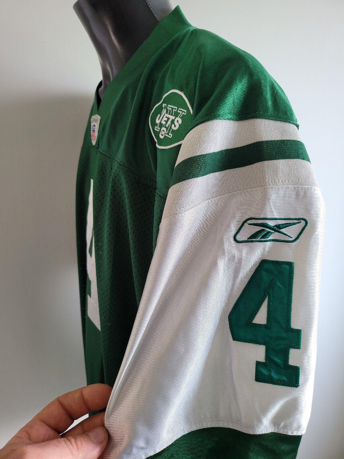 BRETT FARVE #4 NEW YORK JETS REEBOK XL STITCHED JERSEY-USASTARFASHION