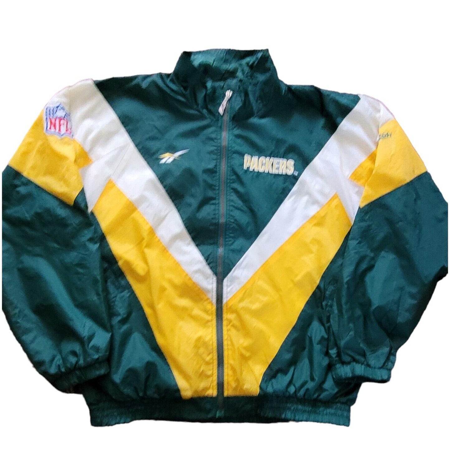 NFL PRO LINE Green Bay Packers Track Jacket Men's Size L Windproof Waterproof-USASTARFASHION