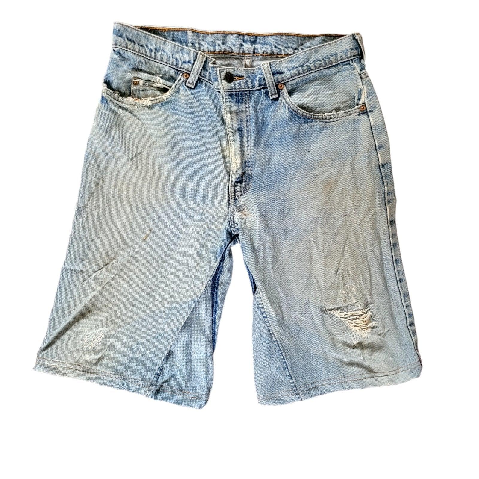 Authentic Levi's 604 Denim Shorts W34 L31 Light Wash Free Shipping-USASTARFASHION