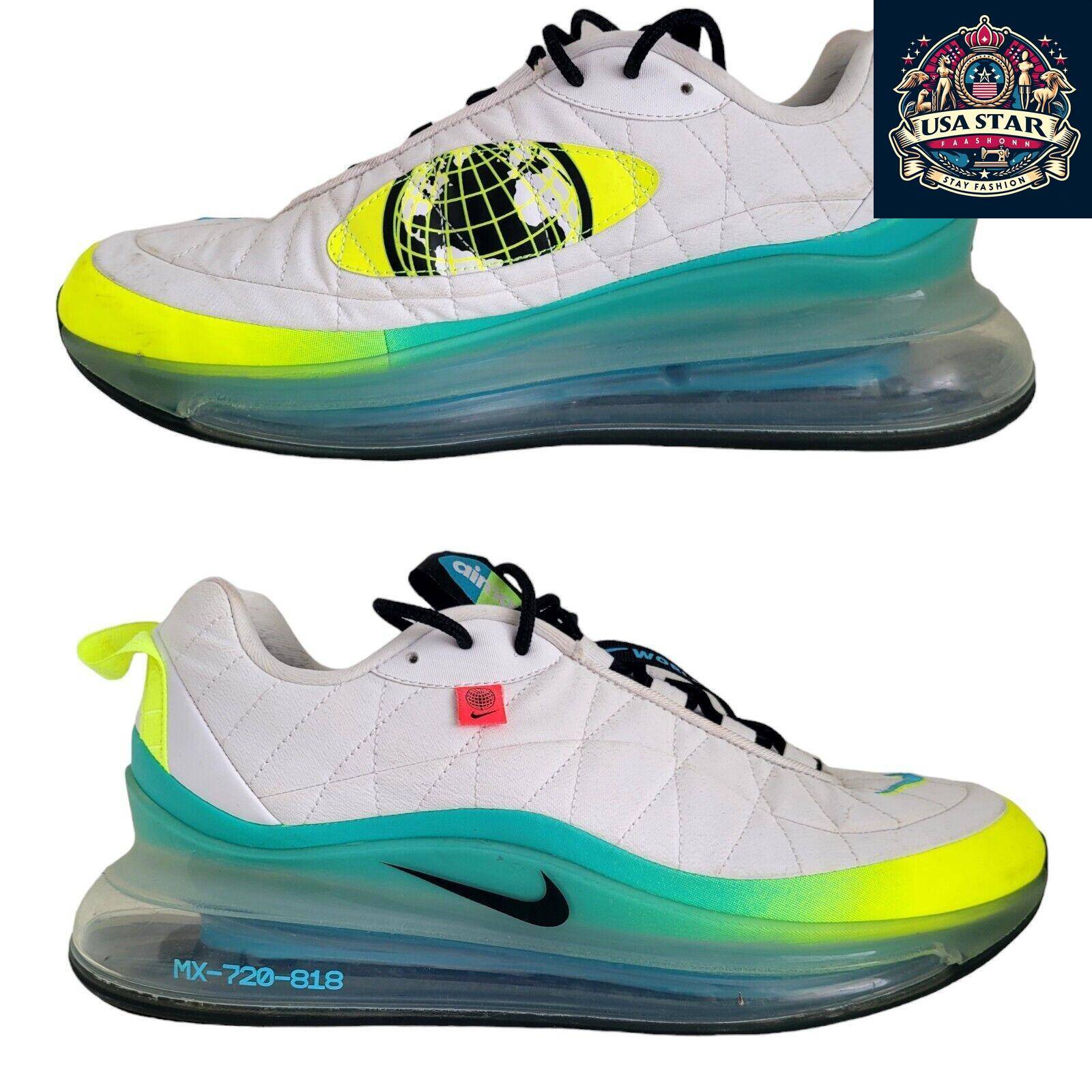 Nike MX 720 Air Max Shoes Unisex White Lime Green Size 10 UK With Air Cushioning & Breathable Design USASTARFASHION