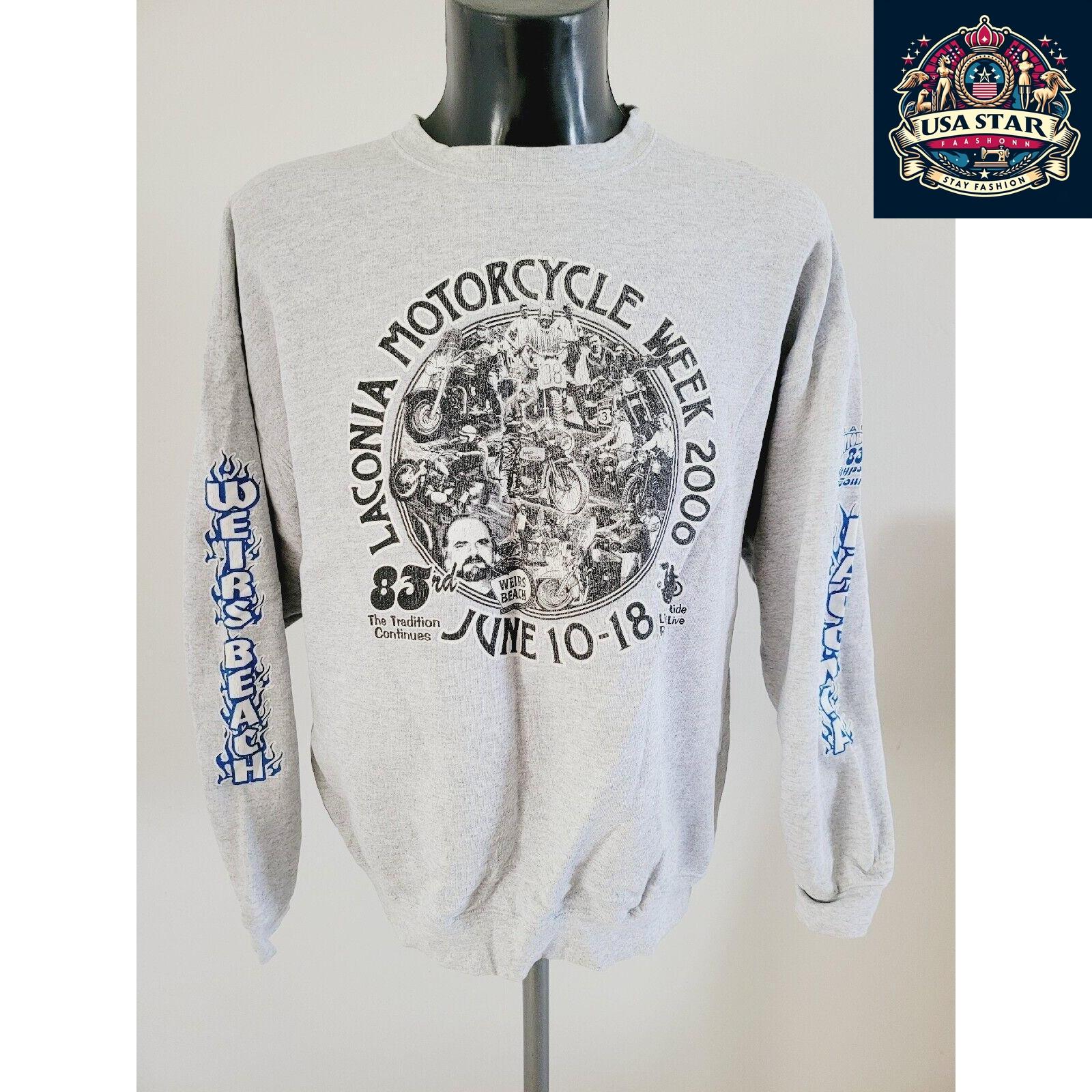 Lee Laconia Vintage Motorcycle Sweatshirt - Relaxed Fit, Generous Sizing, Grade A Quality - USASTARFASHION