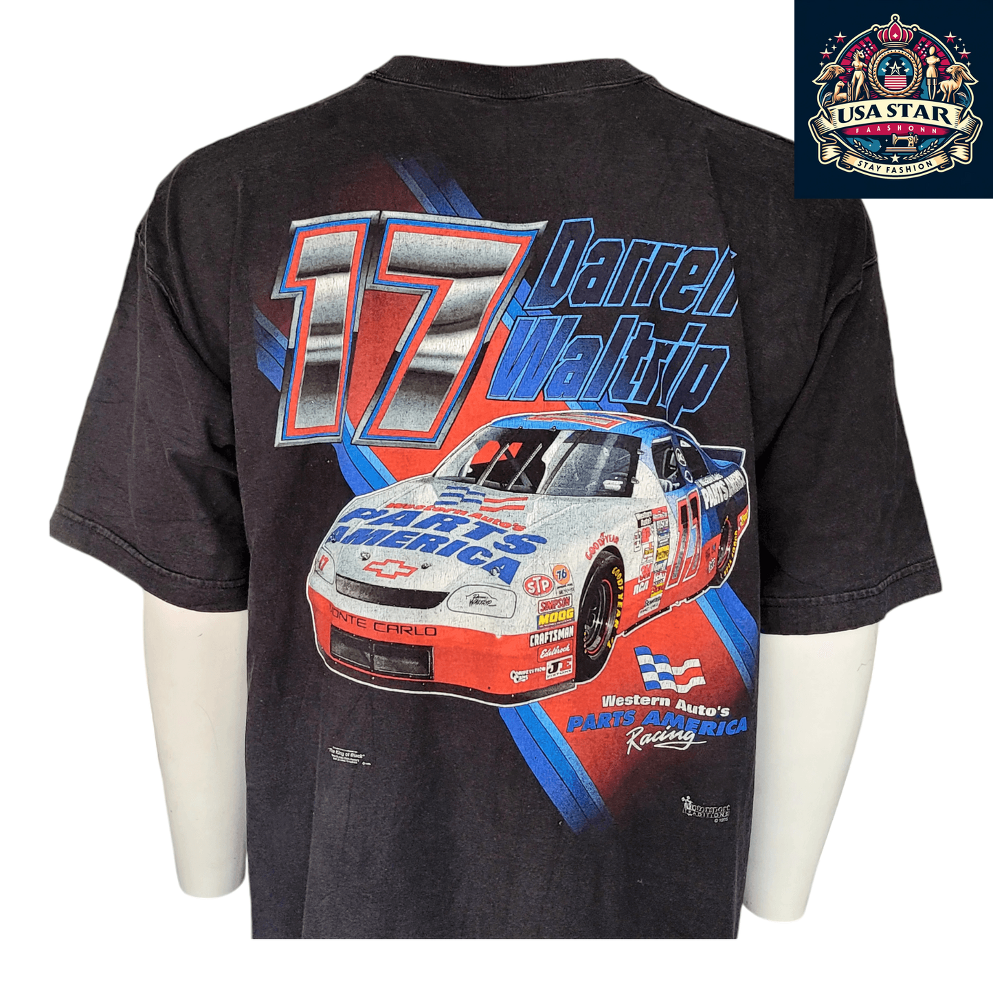 Darryl Waltrip T-Shirt XXL Vintage #17 E by Fruit of the Loom Made in USA - 100% Cotton Comfort - USASTARFASHION