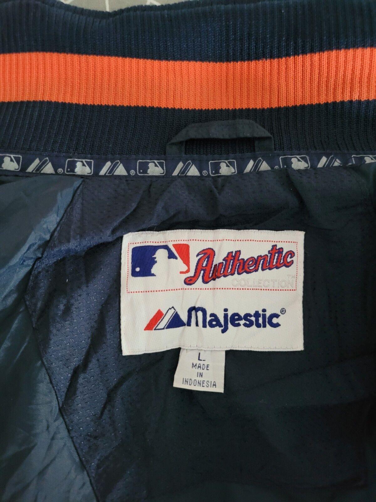 Detroit Tigers Majestic MLB Authentic Jacket with Detroit Logo, Large Size, & Secret Inside Pocket-USASTARFASHION