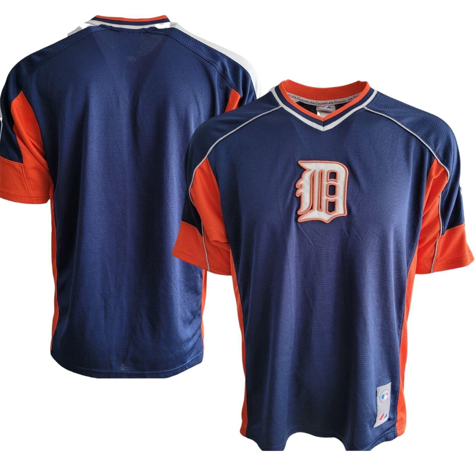 MLB Authentic Majestic Detroit Tigers Baseball Jersey - Size M - Navy/Orange - Genuine MLB Collection-USASTARFASHION