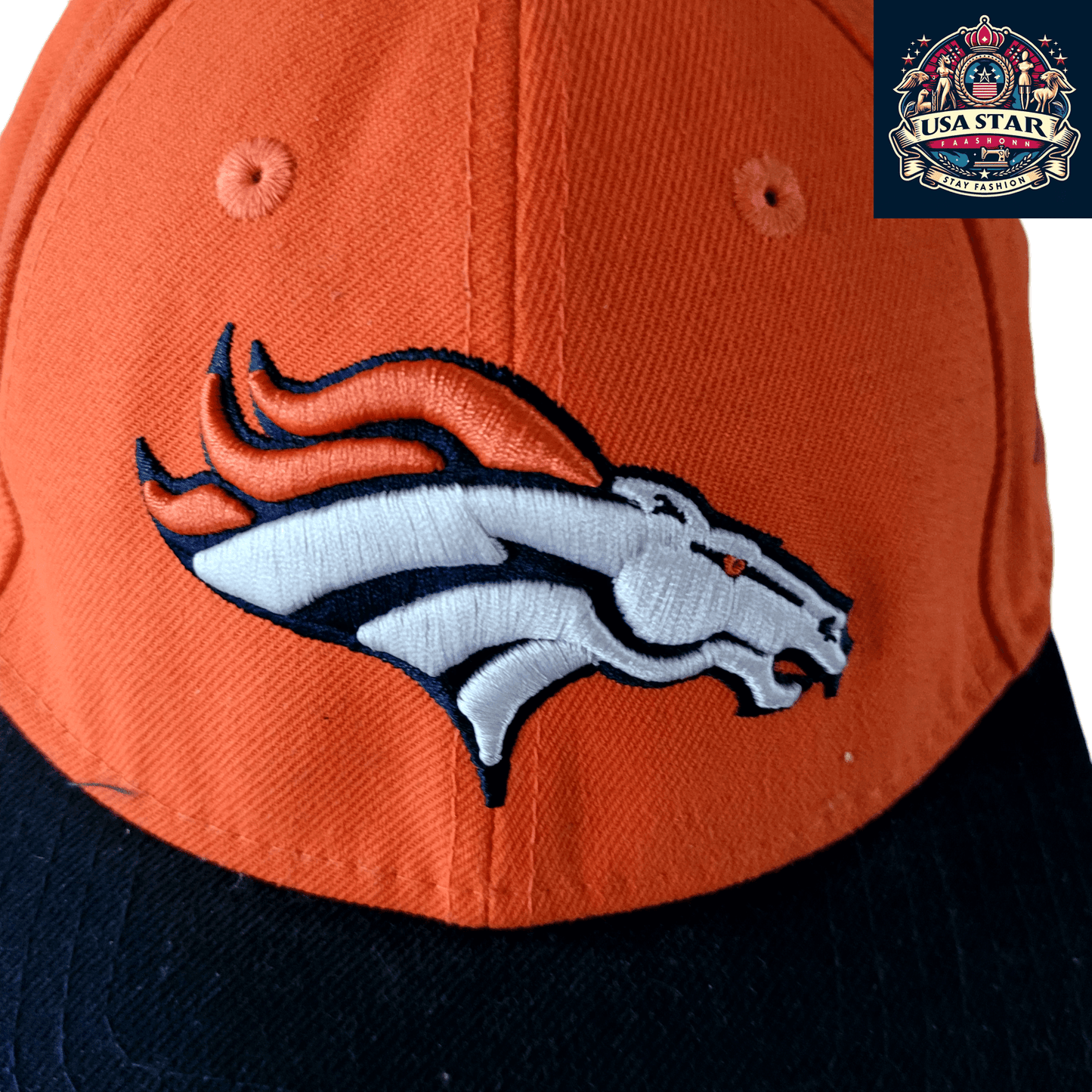 New Era Denver Broncos Super Bowl XLVIII 59FIFTY Fitted Hat - Orange, Size 7 3/8, Premium Quality - USASTARFASHION