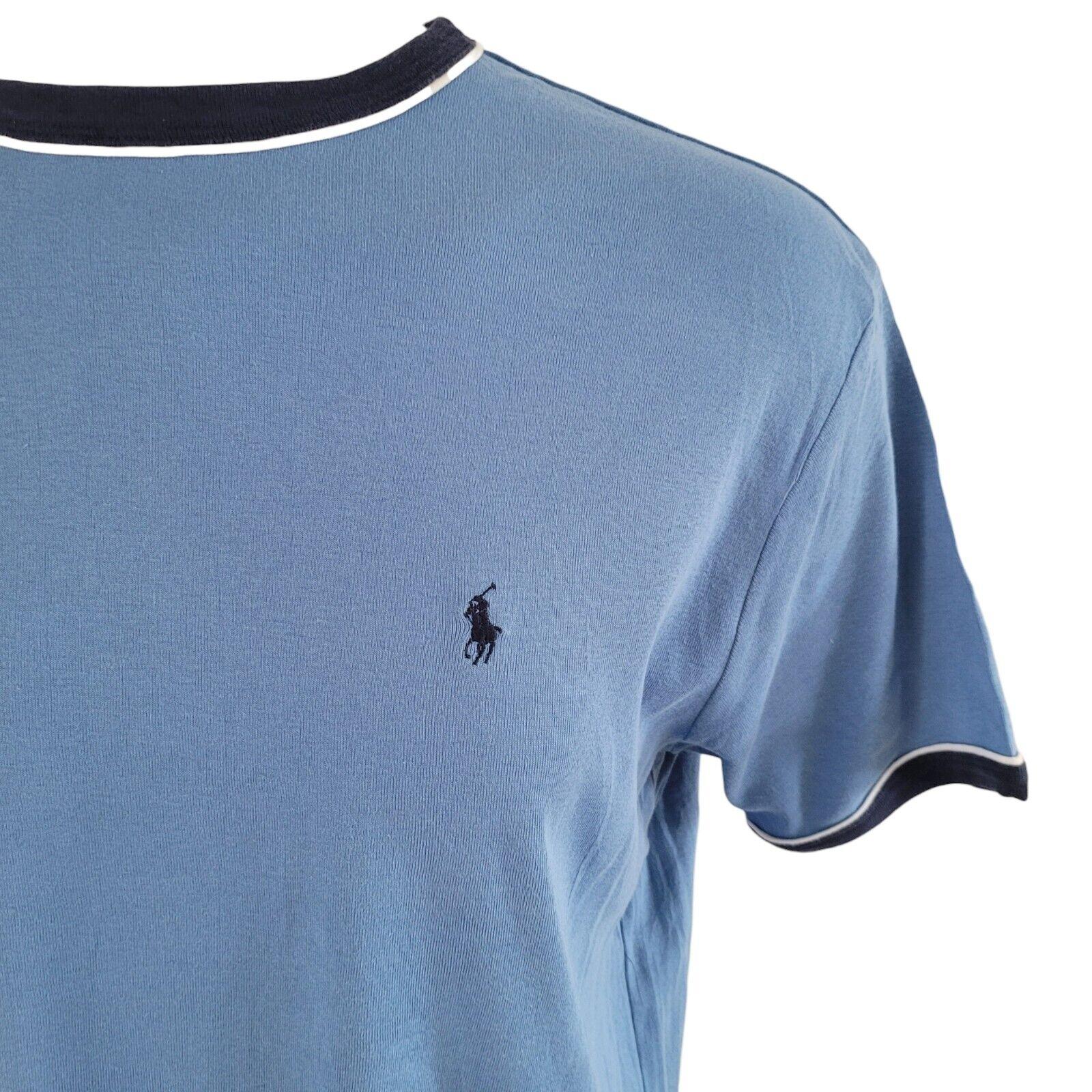 POLO SPORT Ralph Lauren XL T-Shirt Crew Neck Cotton 100% Sky Blue Iconic Design-USASTARFASHION