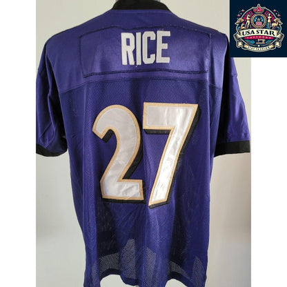 Baltimore Ravens Authentic Reebok Jersey Adult Large #27 Ray Rice - Comfortable & Durable NFL Apparel - USASTARFASHION