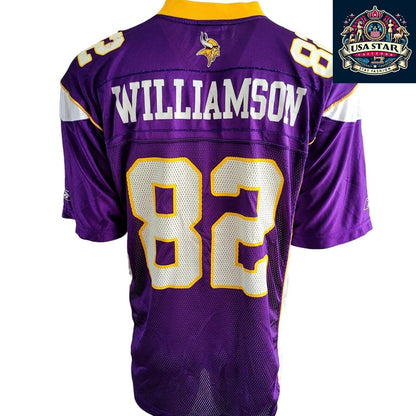 Troy Williamson Jersey #82 Minnesota Vikings Authentic Reebok Large Purple NFL Fan Gear - USASTARFASHION