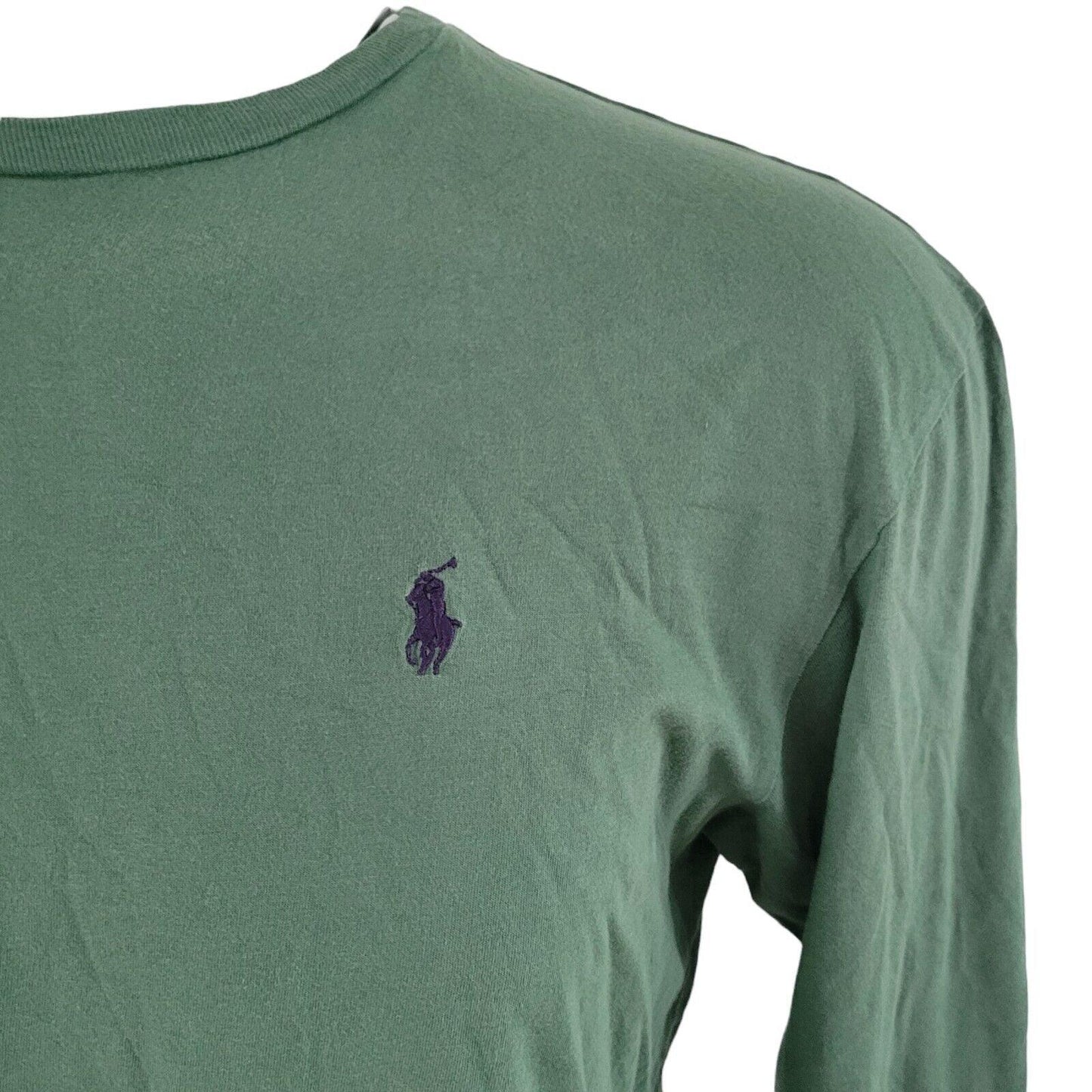 Polo Ralph Lauren Sweatshirt M 100% Cotton Green Pullover Unisex Long Sleeve-USASTARFASHION