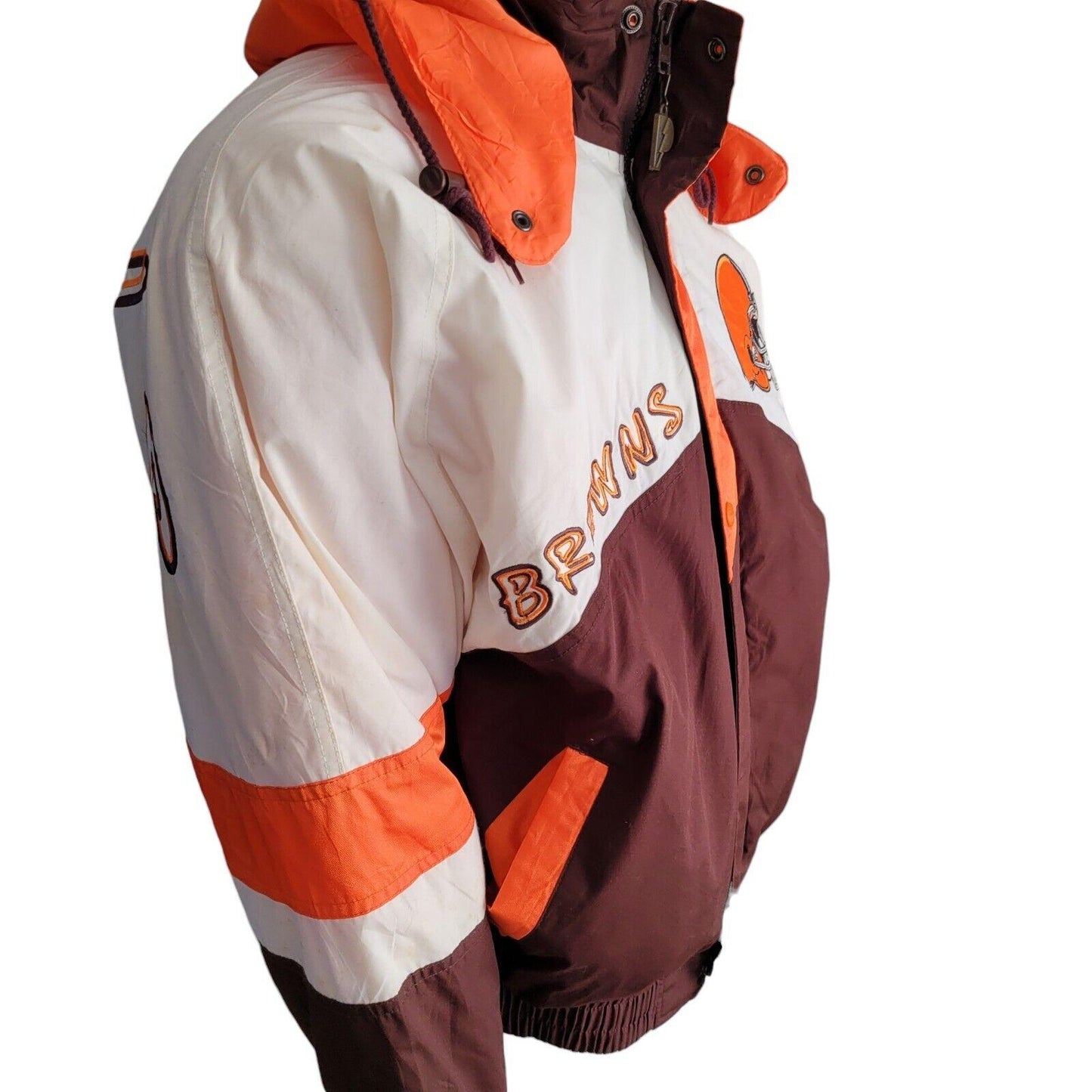 Cleveland Browns Pro Player Jacket – 90s NFL Embroidered Sz M Men's Coat-USASTARFASHION