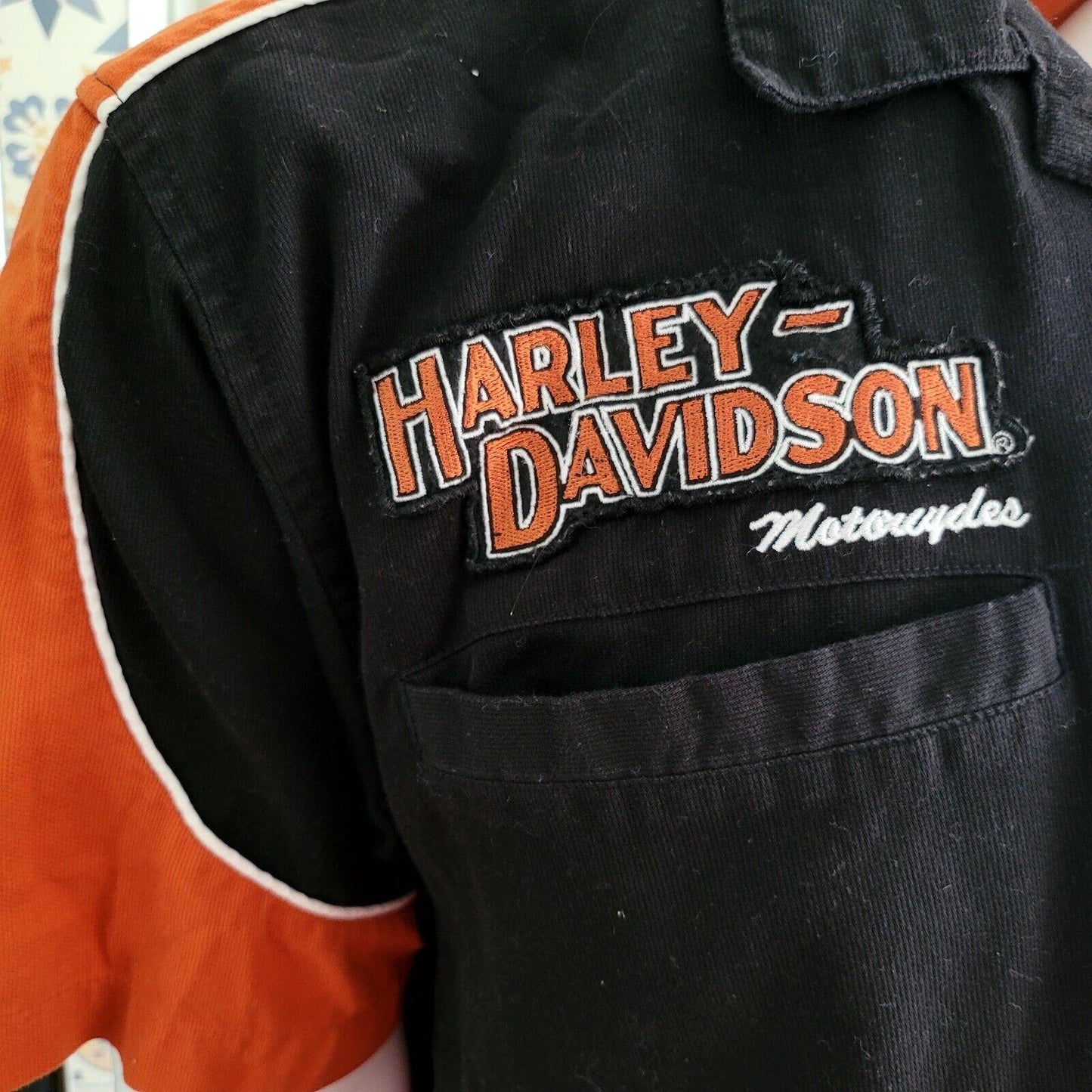 Genuine Harley Davidson XL Shirt with Stitched Logos - Great Condition-USASTARFASHION