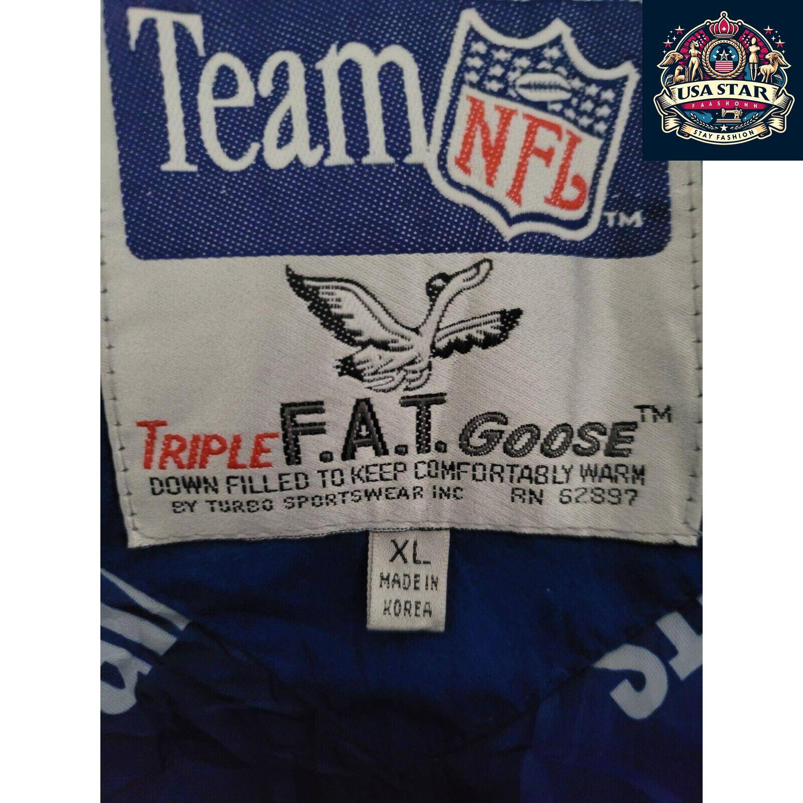 New York Giants Jacket - XL Triple Fat Goose Urban Parka with Down Insulation for Warmth - USASTARFASHION