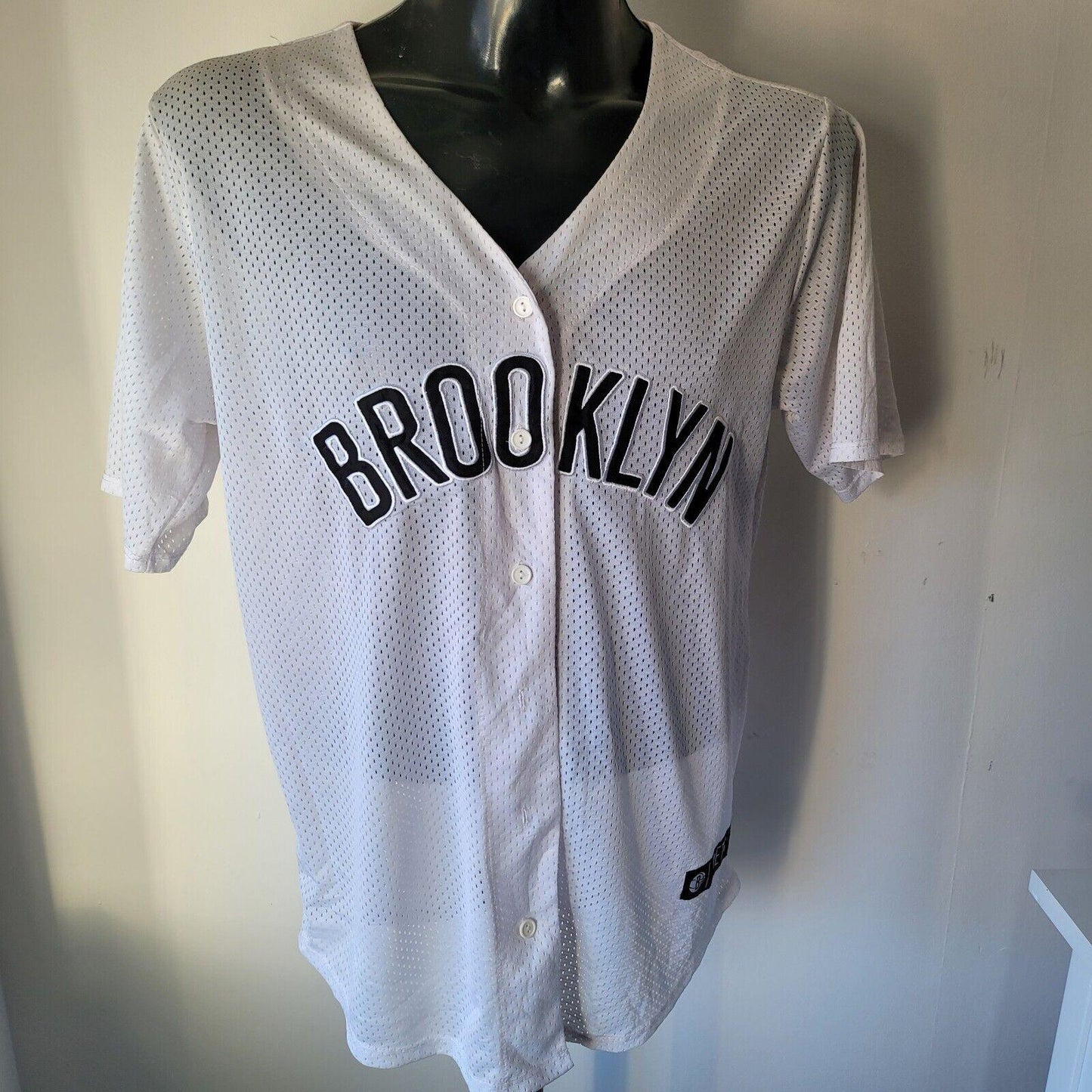 Brooklyn Nets White Scout Baseball Jersey - Size M, 42" Chest, Sporty & Stylish-USASTARFASHION