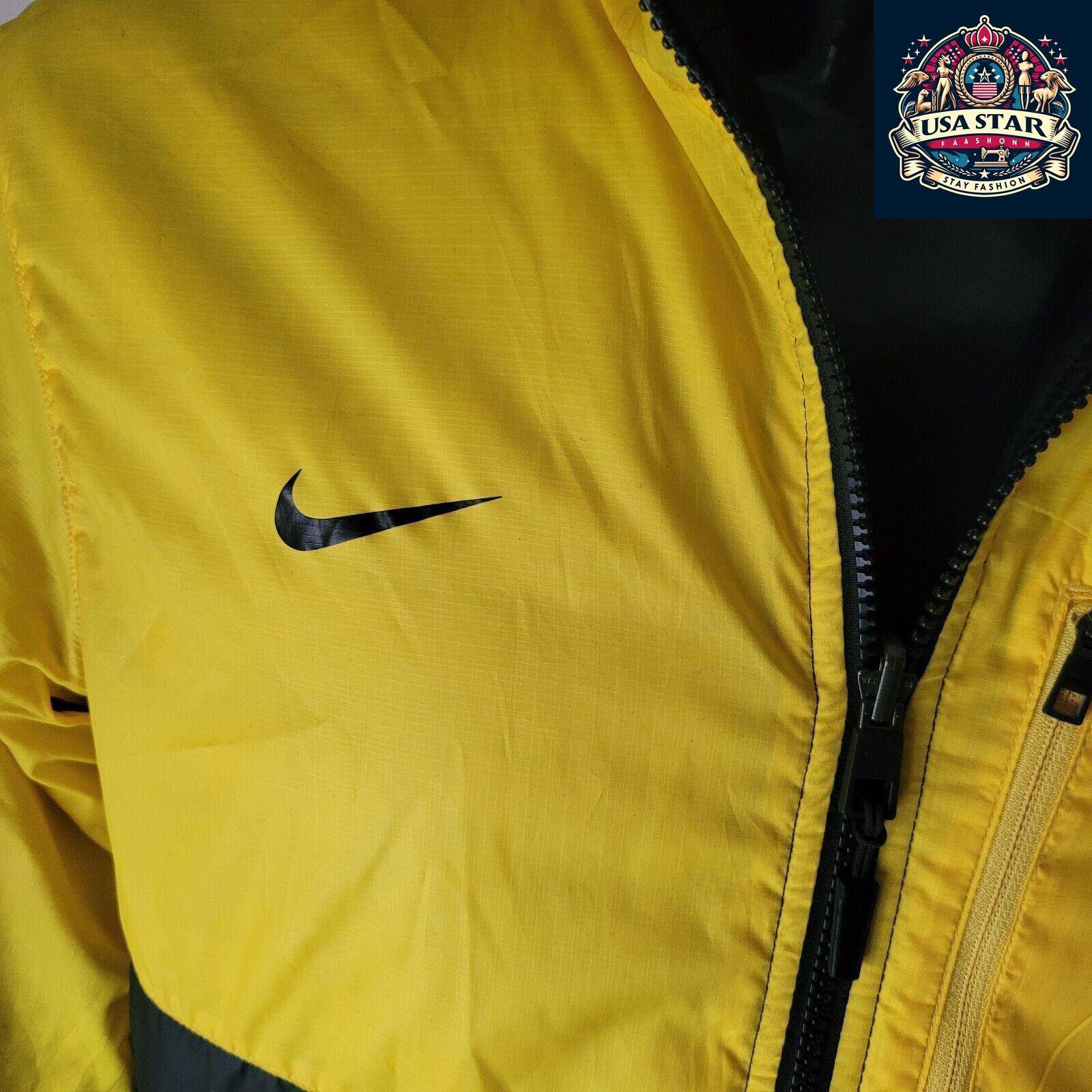 Nike FCB Barcelona Jacket Size M Black/Yellow Reversible Design for Versatile Styling - USASTARFASHION