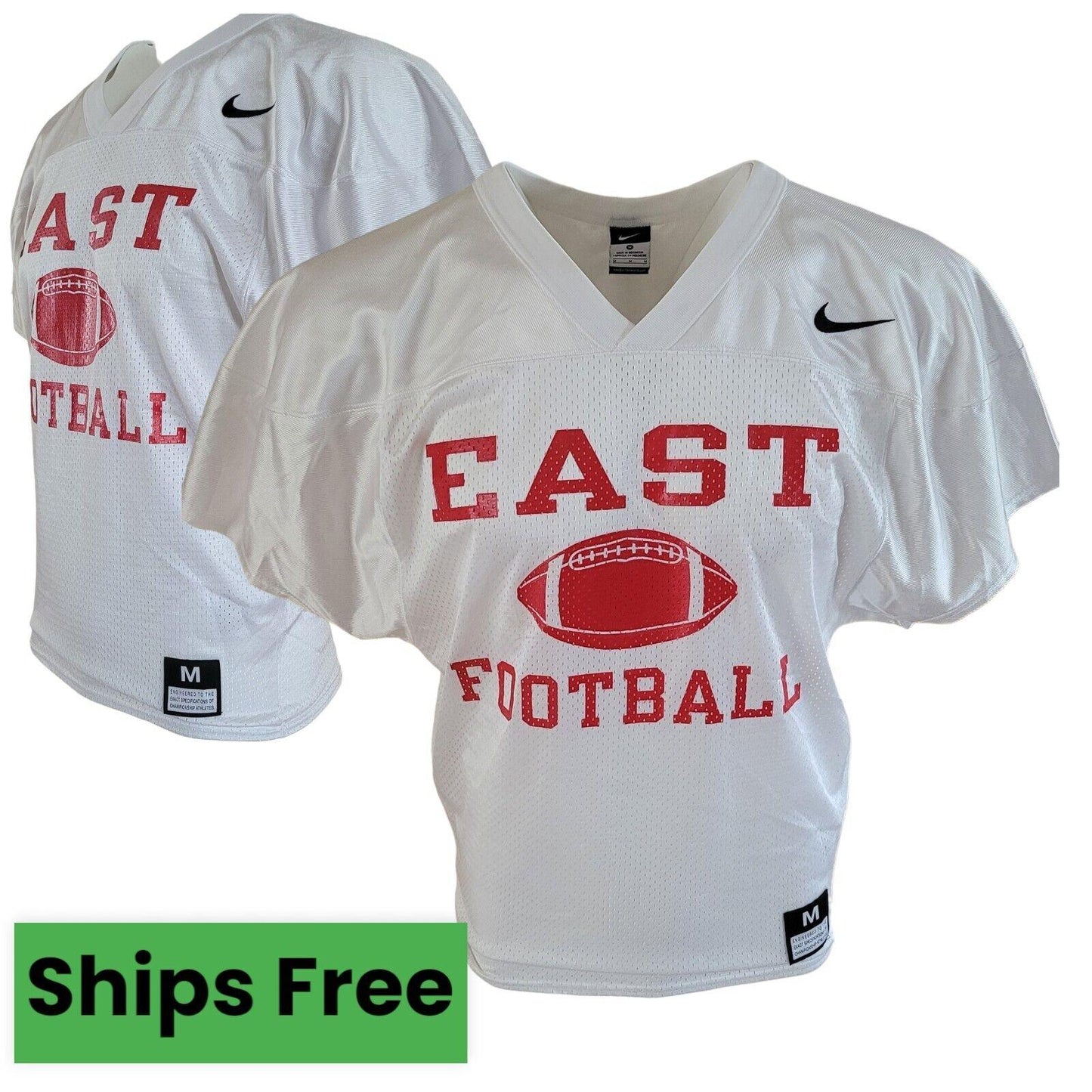 Nike East Football American Jersey White Size M | Vintage Grade A, Iconic Team Emblem, Durable Quality-USASTARFASHION